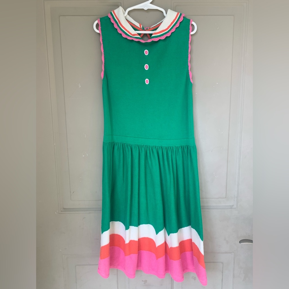 Mini Boden Knit Dress Peter Pan collar